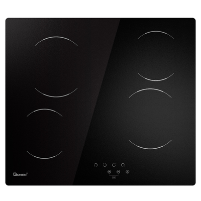 4 เครื่องเผาเครื่องครัวไฟฟ้า สร้างใน 24 นิ้ว เครื่องครัวเซรามิก 6000W แก้ว Frosted